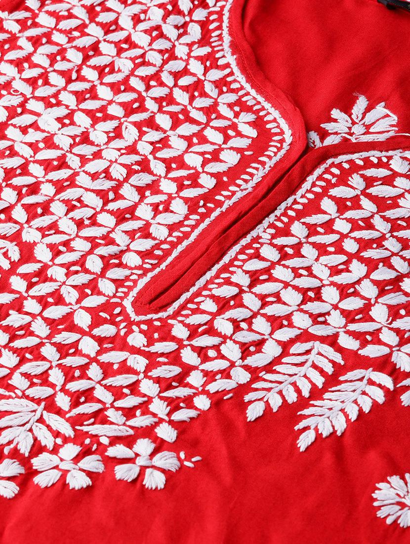 chikankari straight kurta - 17570265 - Zoom Image - 5