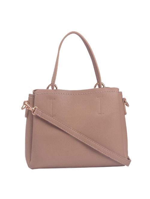 beige leatherette (pu) regular handbag - 17570297 - Standard Image - 1