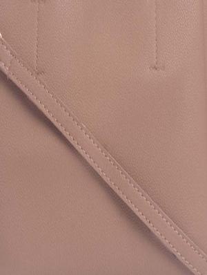 beige leatherette (pu) regular handbag - 17570297 - Standard Image - 4