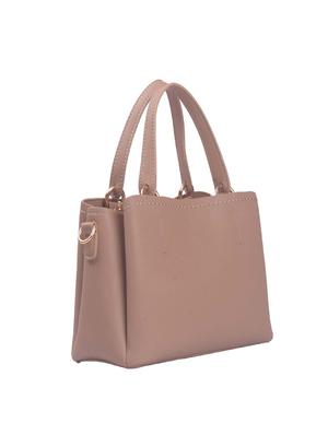 beige leatherette (pu) regular handbag - 17570297 - Standard Image - 5