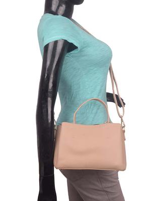beige leatherette (pu) regular handbag - 17570297 - Standard Image - 6
