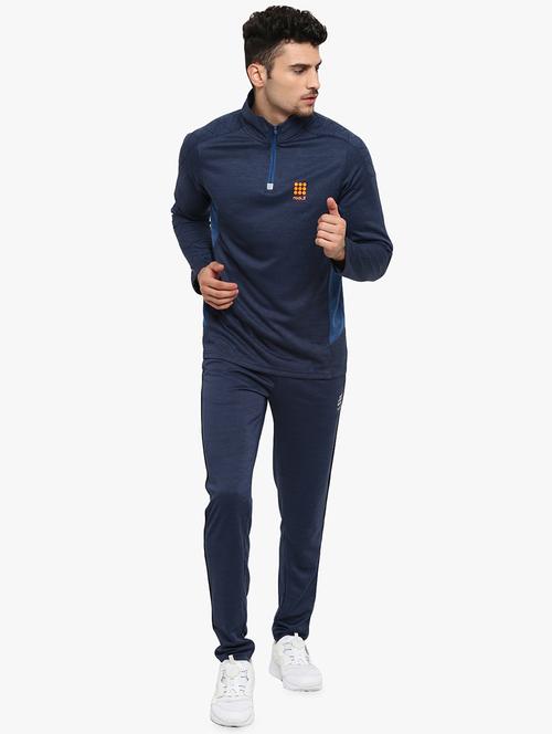 blue color block cut & sew sweatshirt - 17570592 - Standard Image - 1