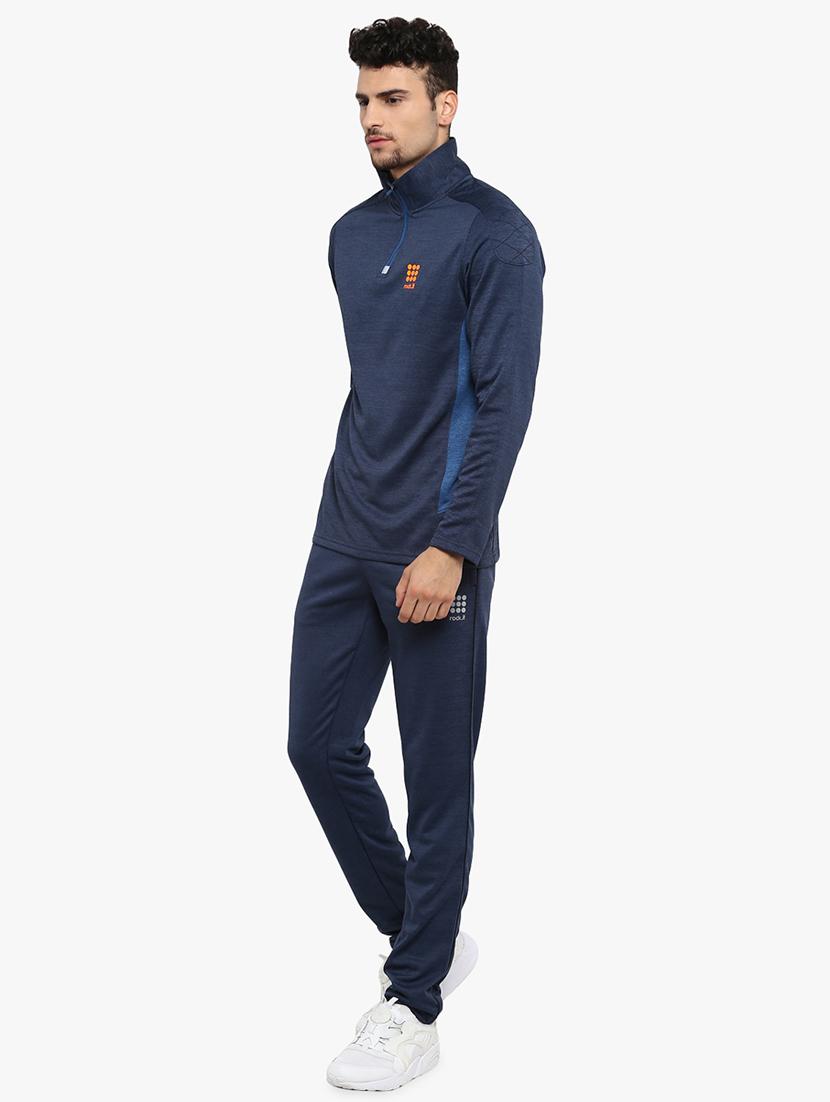 blue color block cut & sew sweatshirt - 17570592 - Zoom Image - 2