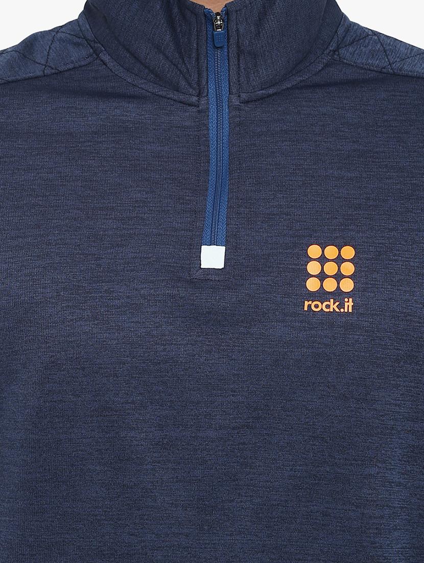 blue color block cut & sew sweatshirt - 17570592 - Zoom Image - 4