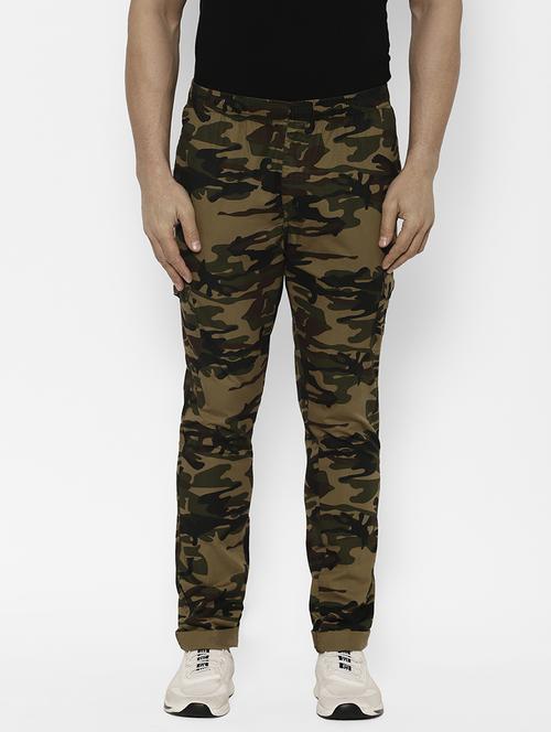 olive green camouflage cargo trouser - 17570681 - Standard Image - 1