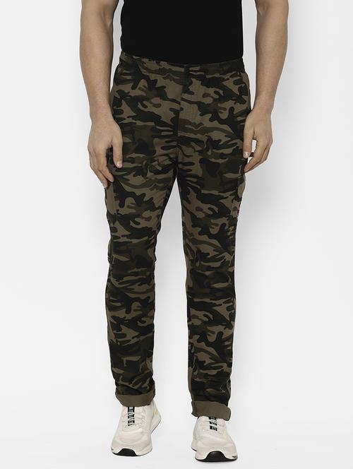 olive green camouflage cargo trouser - 17570682 - Standard Image - 1