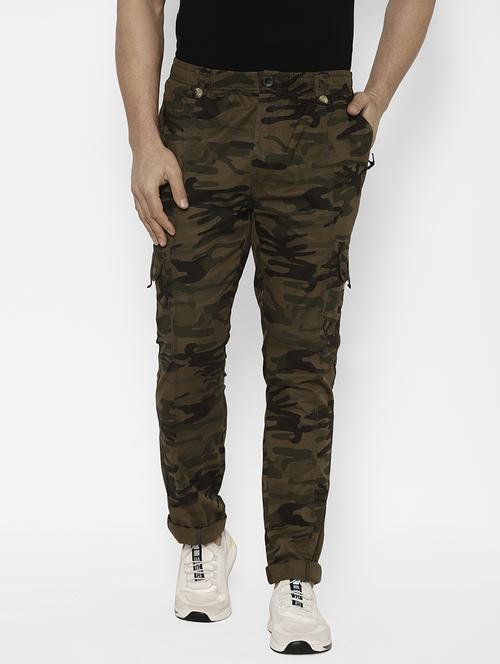 olive green camouflage cargo trouser - 17570687 - Standard Image - 1