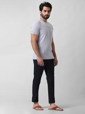 navy blue checkered flat front casual trouser - 17570820 - Standard Image - 4