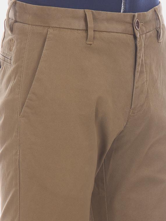 khaki solid flat front casual trouser - 17570821 - Zoom Image - 5