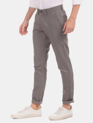 grey solid chinos - 17570822 - Standard Image - 2