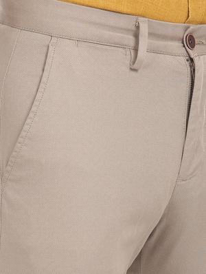 beige solid chinos - 17570823 - Standard Image - 5