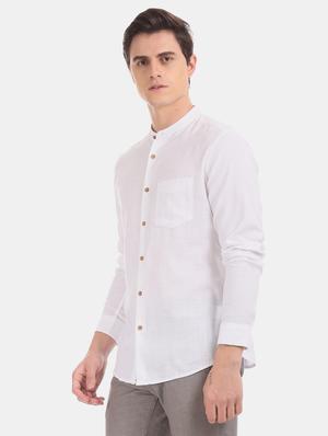 white solid casual shirt - 17570836 - Standard Image - 2