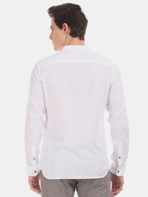 white solid casual shirt - 17570836 - Standard Image - 3