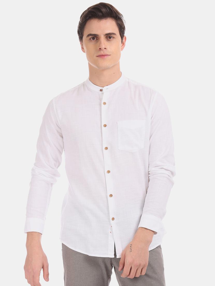 white solid casual shirt - 17570836 - Zoom Image - 1