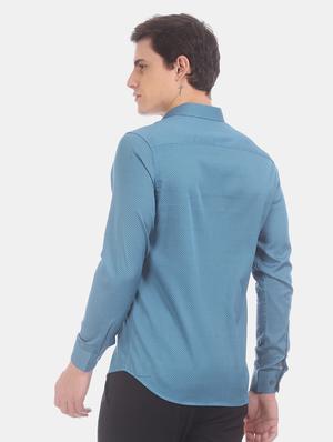 blue printed casual shirt - 17570900 - Standard Image - 3