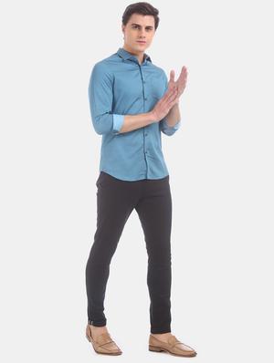 blue printed casual shirt - 17570900 - Standard Image - 4