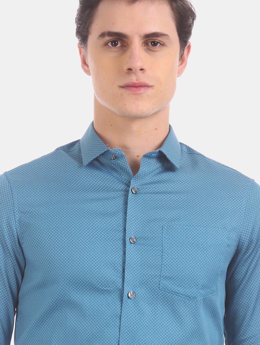 blue printed casual shirt - 17570900 - Zoom Image - 5
