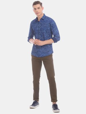 blue printed casual shirt - 17570921 - Standard Image - 4