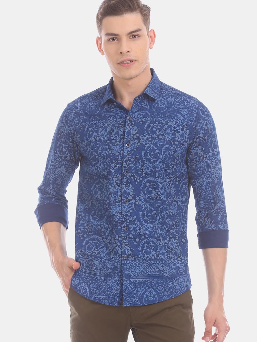 blue printed casual shirt - 17570921 - Zoom Image - 2