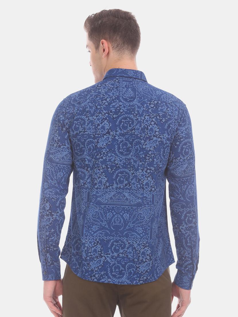blue printed casual shirt - 17570921 - Zoom Image - 3