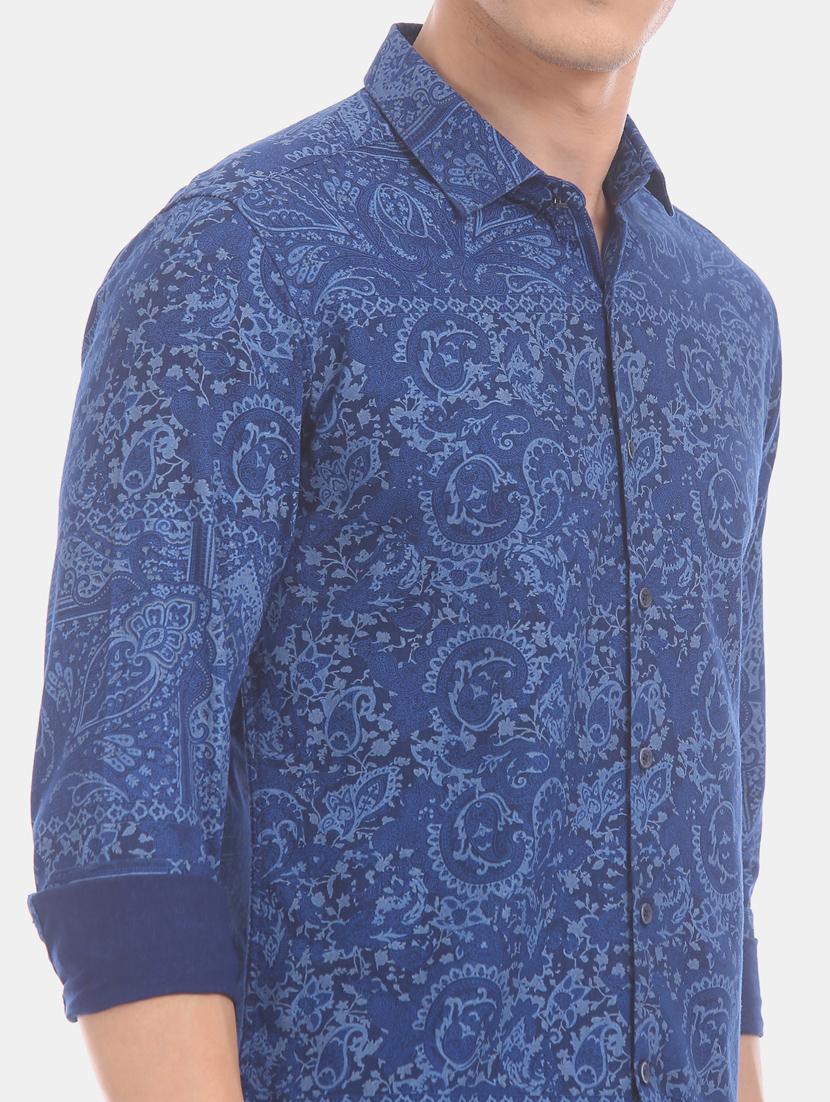 blue printed casual shirt - 17570921 - Zoom Image - 5