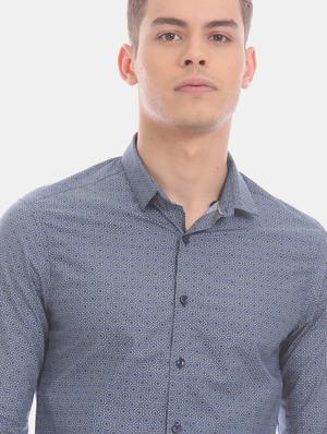 blue printed casual shirt - 17570968 - Standard Image - 5
