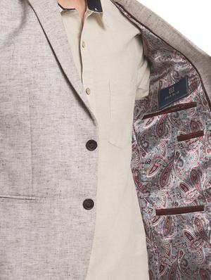 beige solid single breasted casual blazer - 17570984 - Standard Image - 5