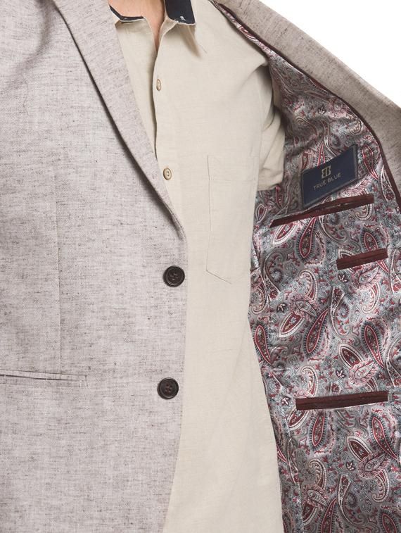 beige solid single breasted casual blazer - 17570984 - Zoom Image - 5