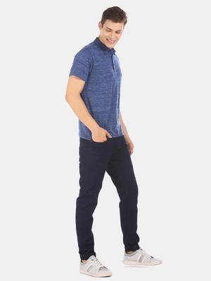 blue printed collared t-shirt - 17571035 - Standard Image - 4