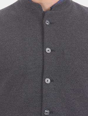 grey self design nehru jacket - 17571053 - Standard Image - 5