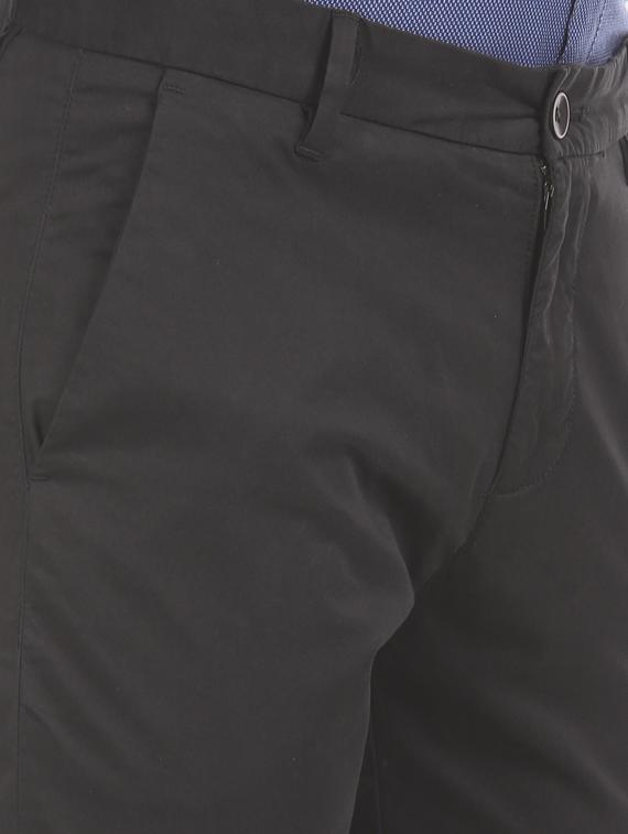 black solid flat front casual trouser - 17571066 - Zoom Image - 5