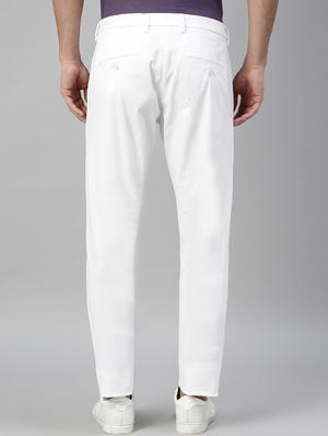 white solid chinos trouser - 17571154 - Standard Image - 3