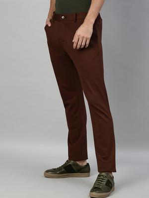 brown solid chinos - 17571163 - Standard Image - 2