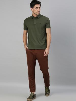 brown solid chinos - 17571163 - Standard Image - 4