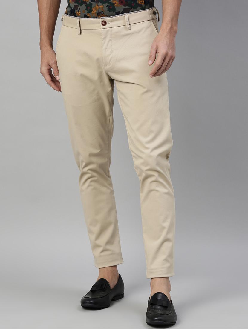 beige solid chinos - 17571166 - Zoom Image - 1