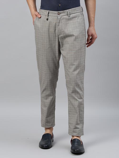 grey checkered chinos - 17571180 - Standard Image - 1
