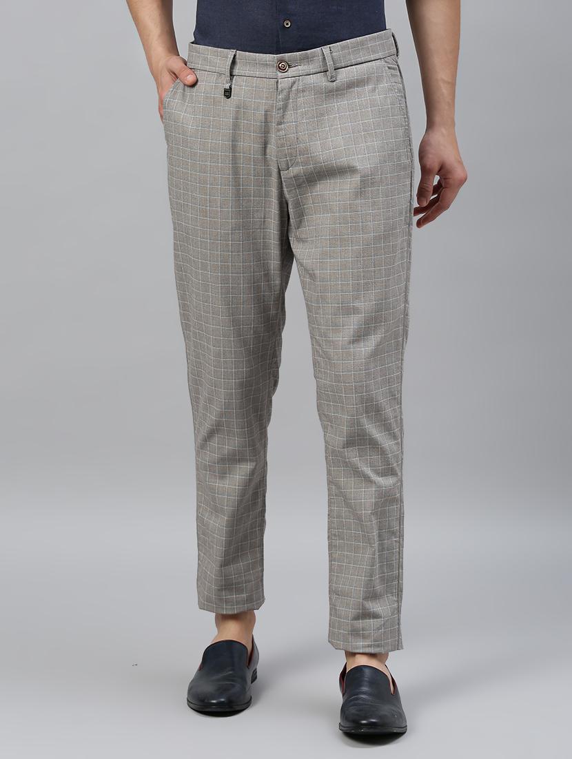 grey checkered chinos - 17571180 - Zoom Image - 1