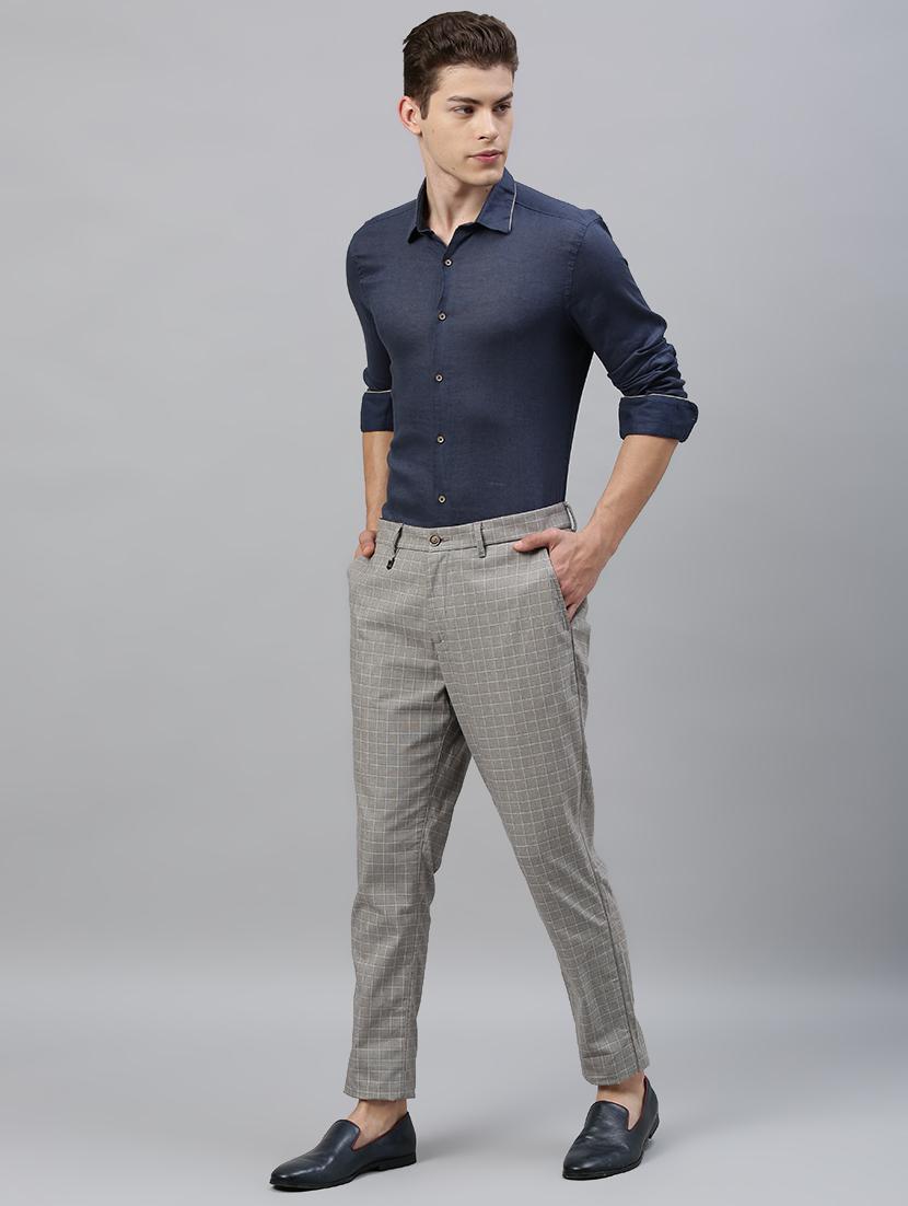 grey checkered chinos - 17571180 - Zoom Image - 4