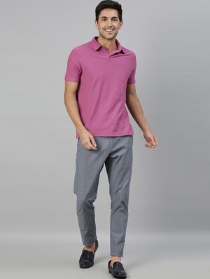 grey self design casual trouser - 17571203 - Standard Image - 4