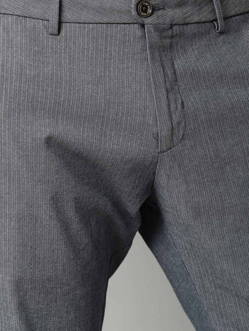 grey self design casual trouser - 17571203 - Zoom Image - 5