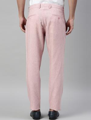 pink solid chinos casual trouser - 17571204 - Standard Image - 3