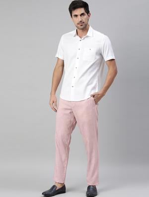 pink solid chinos casual trouser - 17571204 - Standard Image - 4