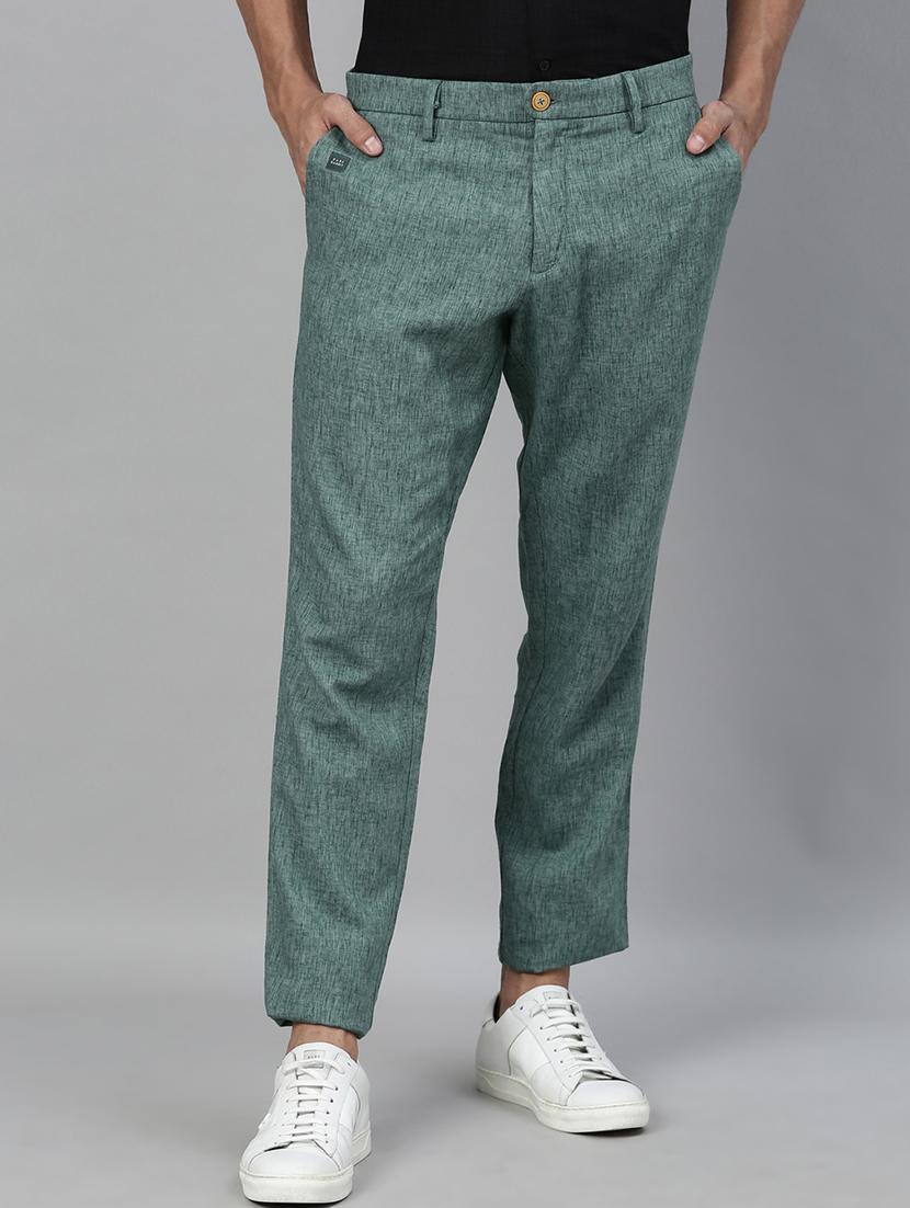 green solid chinos casual trouser - 17571205 - Zoom Image - 1