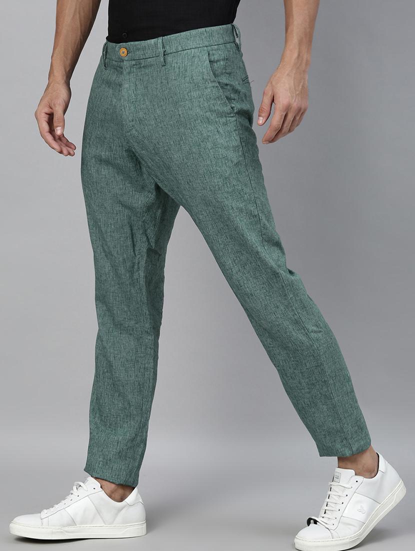 green solid chinos casual trouser - 17571205 - Zoom Image - 2