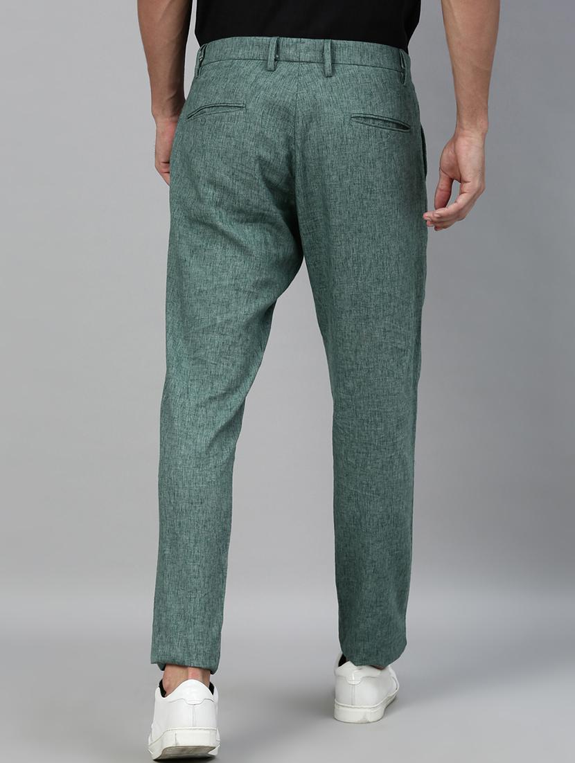 green solid chinos casual trouser - 17571205 - Zoom Image - 3