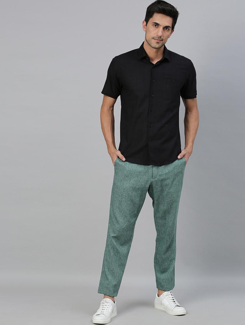 green solid chinos casual trouser - 17571205 - Zoom Image - 4