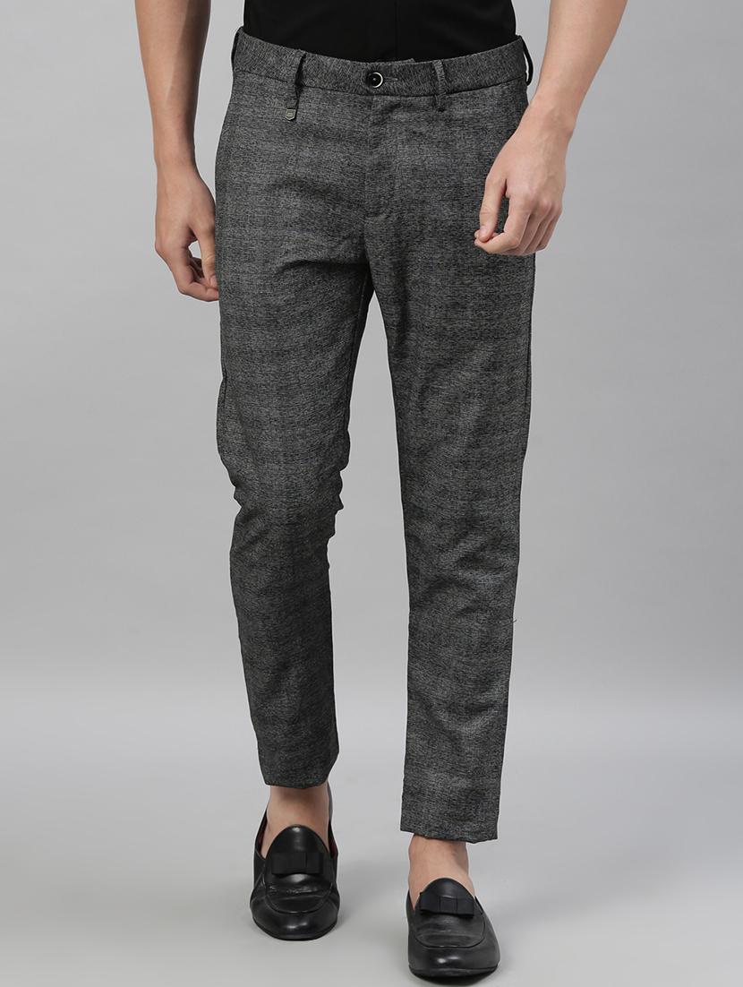 grey checkered chinos casual trouser - 17571236 - Zoom Image - 1