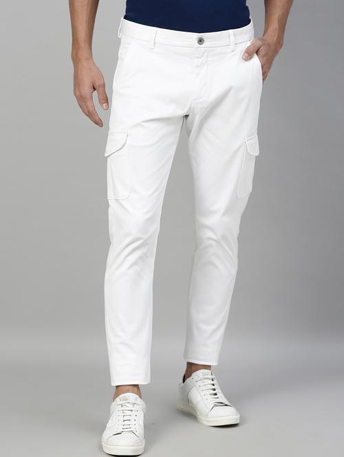 white solid cargo trousers - 17571251 - Very Small Image - 1