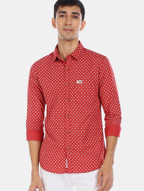red printed casual shirt - 17571304 - Standard Image - 1