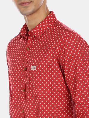 red printed casual shirt - 17571304 - Standard Image - 5